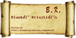 Blaskó Krisztián névjegykártya