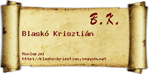 Blaskó Krisztián névjegykártya